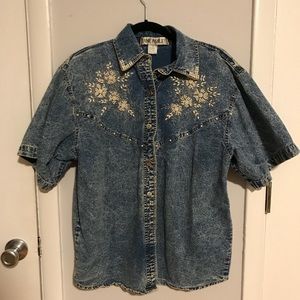 Acid Denim Button Down